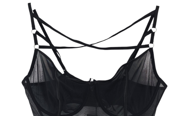 Avril Lavigne x Killstar NWT dare2luv Bra Size 4XL in Black - Picture 5 of 8